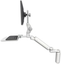 AccessMount™ Ultra 182 Heavy Duty Arm with Paralink monitor mount desk mount, a 7.5" riser, a 12" flat keyboard tray, and an 6" arm