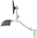 AccessMount™ Ultra 182 Heavy Duty Arm with Paralink monitor mount desk mount, a 7.5" riser, a wrist-rest keyboard tray, and an 6" arm