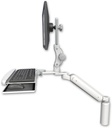 AccessMount™ Ultra 182 Heavy Duty Arm with Paralink monitor mount desk mount, a 7.5" riser, and a wrist-rest keyboard tray