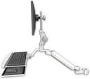 AccessMount™ Ultra 182 Heavy Duty Arm with Paralink monitor mount mount for a 2" pole and a wrist-rest keyboard tray