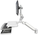 AccessMount™ Ultra 182 Heavy Duty Arm with Paralink monitor mount mount for a 2" radius and a work surface tray and slide-out keyboard tray