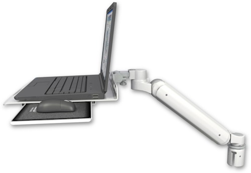 AccessMount™ Ultra 182 Heavy Duty Arm mount for a 2" radius Laptop tray with slider