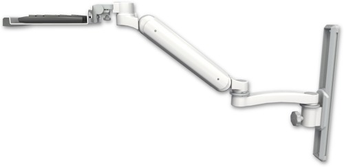 AccessMount™ Ultra 182 Heavy Duty Arm mount on a 19" wall track slider with a 12" keyboard tray and an 11" arm