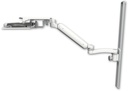 AccessMount™ Ultra 182 Heavy Duty Arm mount on a 36" wall track slider with a work surface tray and slide-out keyboard tray and an 11" arm