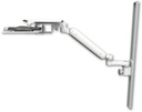 AccessMount™ Ultra 182 Heavy Duty Arm mount on a 36" wall track slider with a work surface tray and slide-out keyboard tray and an 6" arm