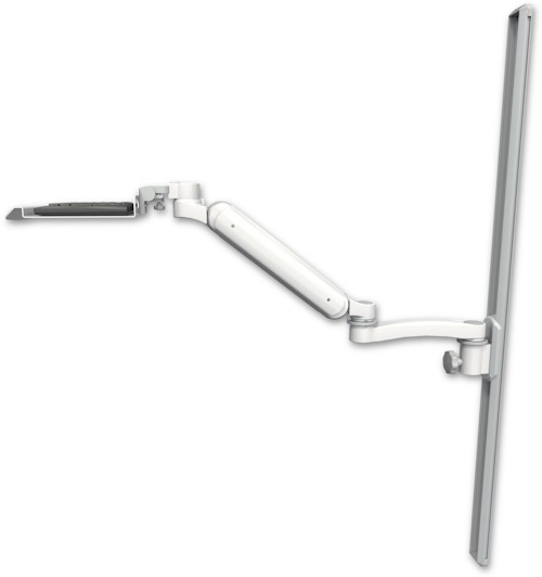 AccessMount™ Ultra 182 Heavy Duty Arm mount on a 50" wall track slider with a 12" keyboard tray and an 11" arm