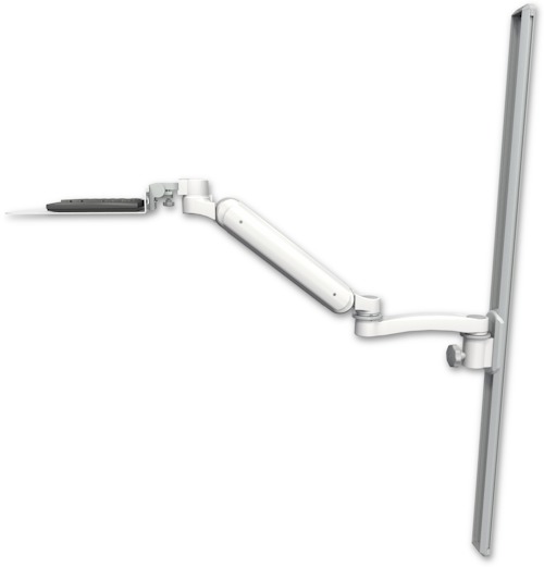 AccessMount™ Ultra 182 Heavy Duty Arm mount on a 50" wall track slider with a 12" flat keyboard tray and an 11" arm