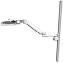 AccessMount™ Ultra 182 Heavy Duty Arm mount on a 50" wall track slider with a work surface tray and slide-out keyboard tray and an 11" arm