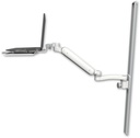 AccessMount™ Ultra 182 Heavy Duty Arm mount on a 50" wall track slider Laptop tray with slider and an 11" arm