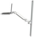 AccessMount™ Ultra 182 Heavy Duty Arm mount on a 50" wall track slider Laptop tray with slider and an 6" arm