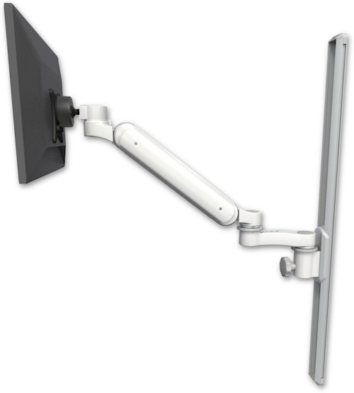 AccessMount™ Ultra 182 Heavy Duty ball pivot LCD Arm mount on a 36" wall track slider with an 6" arm