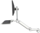 AccessMount™ Ultra 182 Heavy Duty Arm with EV710 monitor mount desk mount, a 1" riser, a 12" keyboard tray, and an 11" arm