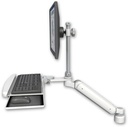 AccessMount™ Ultra 182 Heavy Duty Arm with EV710 monitor mount desk mount, a 1" riser, and a wrist-rest keyboard tray