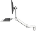 AccessMount™ Ultra 182 Heavy Duty Arm with EV710 monitor mount desk mount, a 3" riser, a 12" flat keyboard tray, and an 11" arm