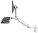 AccessMount™ Ultra 182 Heavy Duty Arm with EV710 monitor mount desk mount, a 5" riser, a wrist-rest keyboard tray, and an 11" arm