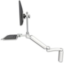 AccessMount™ Ultra 182 Heavy Duty Arm with EV710 monitor mount desk mount, a 7.5" riser, a 12" keyboard tray, and an 11" arm