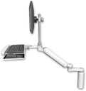 AccessMount™ Ultra 182 Heavy Duty Arm with EV710 monitor mount desk mount, a 7.5" riser, a wrist-rest keyboard tray, and an 6" arm