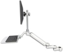 AccessMount™ Ultra 182 Heavy Duty Arm with EV710 monitor mount mount for a 1.5" pole, a 12" flat keyboard tray, and an 6" arm