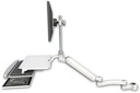 AccessMount™ Ultra 182 Heavy Duty Arm with EV710 monitor mount mount for a 1.5" pole, a work surface tray and slide-out keyboard tray, and an 11" arm