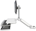 AccessMount™ Ultra 182 Heavy Duty Arm with EV710 monitor mount mount for a 1.5" pole and a work surface tray and slide-out keyboard tray