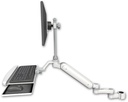 AccessMount™ Ultra 182 Arm with EV710 monitor mount mount for a 1.75" pole, a wrist-rest keyboard tray, and an 6" arm