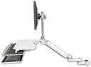AccessMount™ Ultra 182 Arm with EV710 monitor mount mount for a 1.75" pole, a work surface tray and slide-out keyboard tray, and an 6" arm