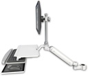AccessMount™ Ultra 182 Arm with EV710 monitor mount mount for a 1.75" pole and a work surface tray and slide-out keyboard tray