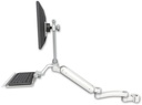 AccessMount™ Ultra 182 Arm with EV710 monitor mount mount for a 2" pole, a 12" keyboard tray, and an 11" arm