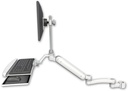 AccessMount™ Ultra 182 Arm with EV710 monitor mount mount for a 2" pole, a wrist-rest keyboard tray, and an 11" arm