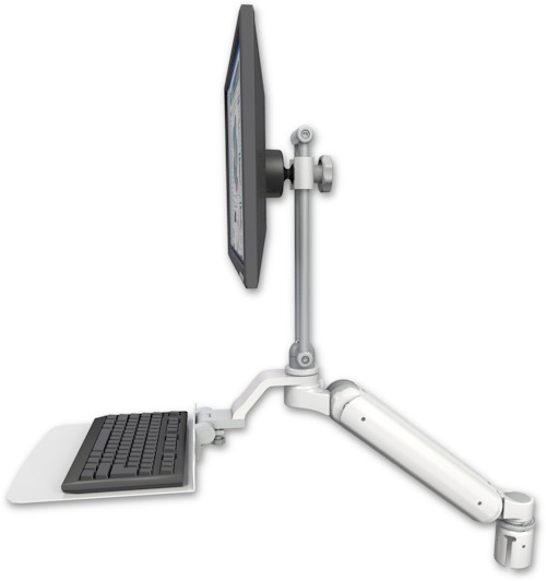 AccessMount™ Ultra 182 Arm with EV710 monitor mount mount for a 2" radius and a 12" flat keyboard tray