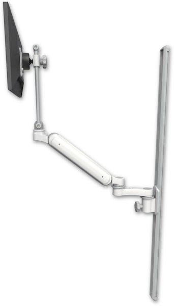 AccessMount™ Ultra 182 Arm with EV710 monitor mount mount on a 50" wall track slider and an 6" arm