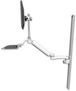 AccessMount™ Ultra 182 Arm with EV710 monitor mount mount on a 50" wall track slider, a 12" keyboard tray, and an 11" arm