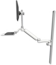 AccessMount™ Ultra 182 Arm with EV710 monitor mount mount on a 50" wall track slider, a 12" flat keyboard tray, and an 11" arm