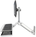AccessMount™ Ultra 182 Arm with EV710 monitor mount wall mount and a wrist-rest keyboard tray