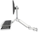 AccessMount™ Ultra 182 Arm with EV710 monitor mount 3.5" wall mount, a wrist-rest keyboard tray, and an 6" arm