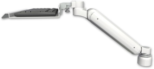 AccessMount™ Ultra 182 Heavy Duty Arm desk mount with a 1" riser and a 12" keyboard tray