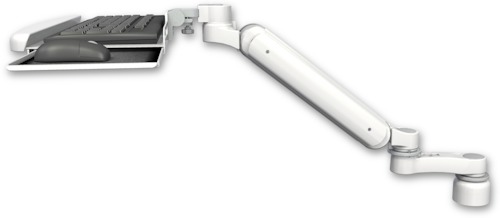 AccessMount™ Ultra 182 Heavy Duty Arm desk mount with a 1" riser, a wrist-rest keyboard tray, and an 6" arm