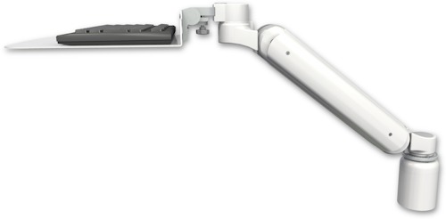 AccessMount™ Ultra 182 Heavy Duty Arm desk mount with a 3" riser and a 12" flat keyboard tray