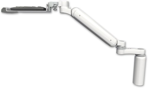 AccessMount™ Ultra 182 Heavy Duty Arm desk mount with a 7.5" riser, a 12" keyboard tray, and an 6" arm
