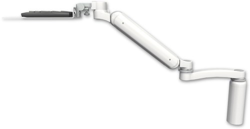 AccessMount™ Ultra 182 Heavy Duty Arm desk mount with a 7.5" riser, a 12" flat keyboard tray, and an 11" arm