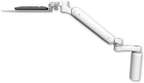 AccessMount™ Ultra 182 Heavy Duty Arm desk mount with a 7.5" riser, a 12" flat keyboard tray, and an 6" arm