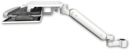 AccessMount™ Ultra 182 Heavy Duty Arm mount for a 1.5" pole with a work surface tray and slide-out keyboard tray