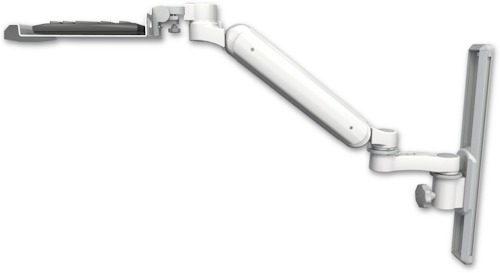 AccessMount™ Ultra 182 Arm mount on a 19" wall track slider with a 12" keyboard tray and an 6" arm