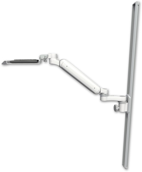 AccessMount™ Ultra 182 Arm mount on a 50" wall track slider with a 12" keyboard tray and an 6" arm
