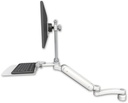 AccessMount™ Ultra 182 Arm with EV710 monitor mount desk mount, a 1" riser, a 12" flat keyboard tray, and an 11" arm