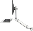 AccessMount™ Ultra 182 Arm with EV710 monitor mount desk mount, a 1" riser, a 12" flat keyboard tray, and an 6" arm