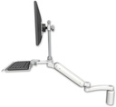 AccessMount™ Ultra 182 Arm with EV710 monitor mount desk mount, a 5" riser, a 12" keyboard tray, and an 11" arm