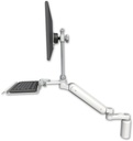 AccessMount™ Ultra 182 Arm with EV710 monitor mount desk mount, a 5" riser, a 12" keyboard tray, and an 6" arm