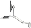 AccessMount™ Ultra 182 Arm with EV710 monitor mount desk mount, a 5" riser, a 12" flat keyboard tray, and an 11" arm