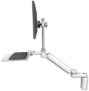 AccessMount™ Ultra 182 Arm with EV710 monitor mount desk mount, a 5" riser, a 12" flat keyboard tray, and an 6" arm